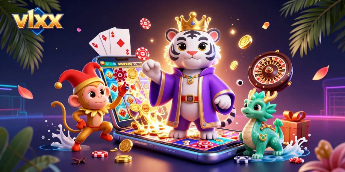 Engage with vlxx slots featuring a regal tiger, a jester monkey, and a mystical dragon.