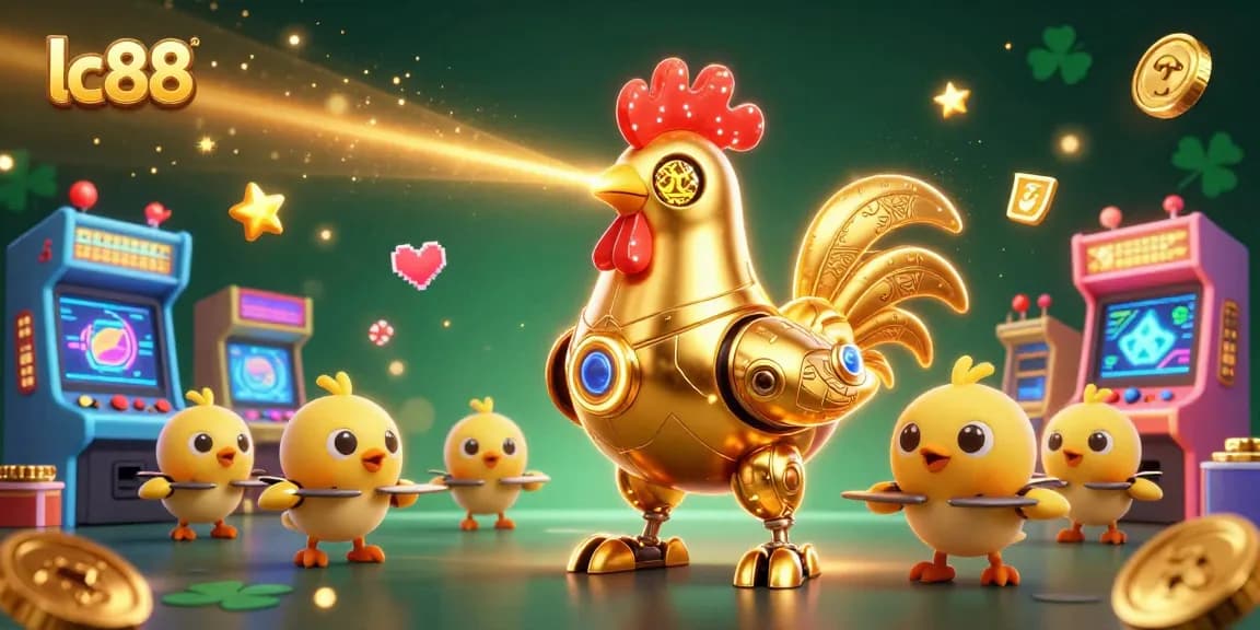 Winning strategies with lc88, featuring a dynamic casino scene with cartoon characters and vibrant game elements.