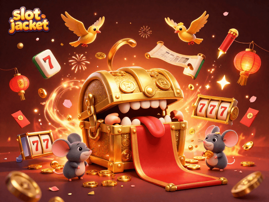 Spin the slot jackpot and discover treasures in this vibrant casino scene filled with adventure.