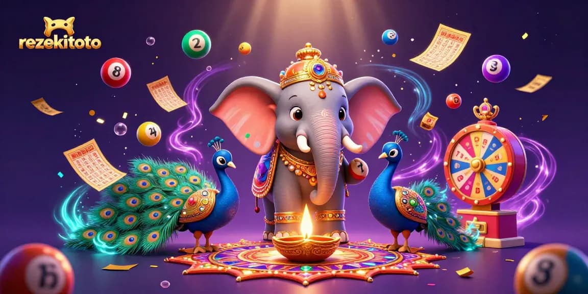 Play lottery games with rezekitoto and win amazing prizes featuring colorful lottery balls and vibrant elements.