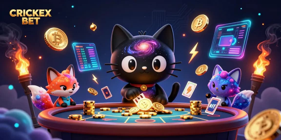 Place your bets with CRICKEX BET at a dynamic cosmic casino scene.