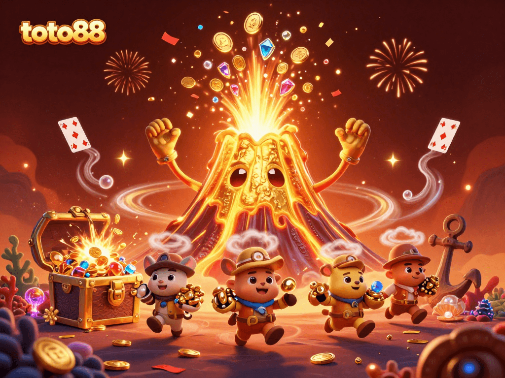 Join the excitement at toto88 where the golden volcano showers players with gems and treasure!