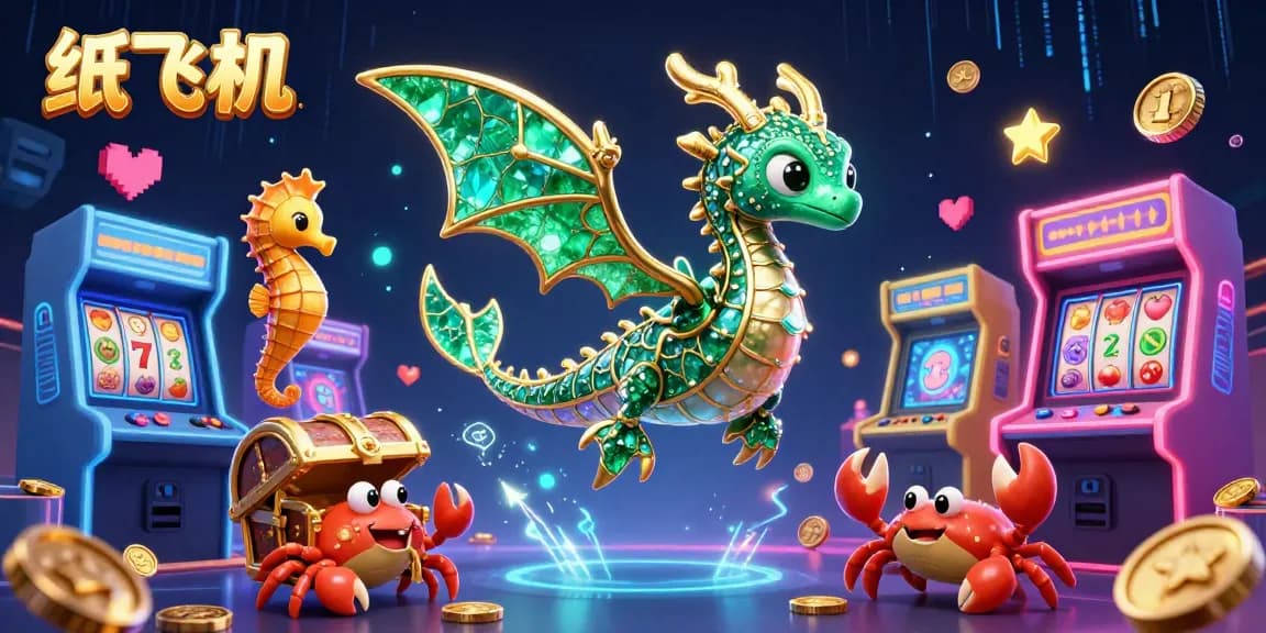 Engage with 纸飞机 as the immersive sea dragon floats in a dynamic casino scene.