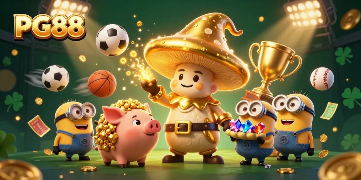 Experience the magic at PG88 as golden wonders unfold with treasure-hunting characters in an energizing scene.