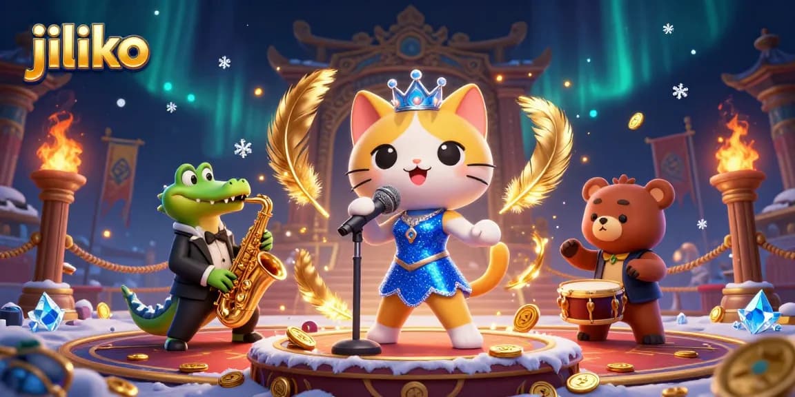 Experience the thrill of jiliko at the vibrant casino featuring a singing cat, saxophonist, and the excitement of the game.