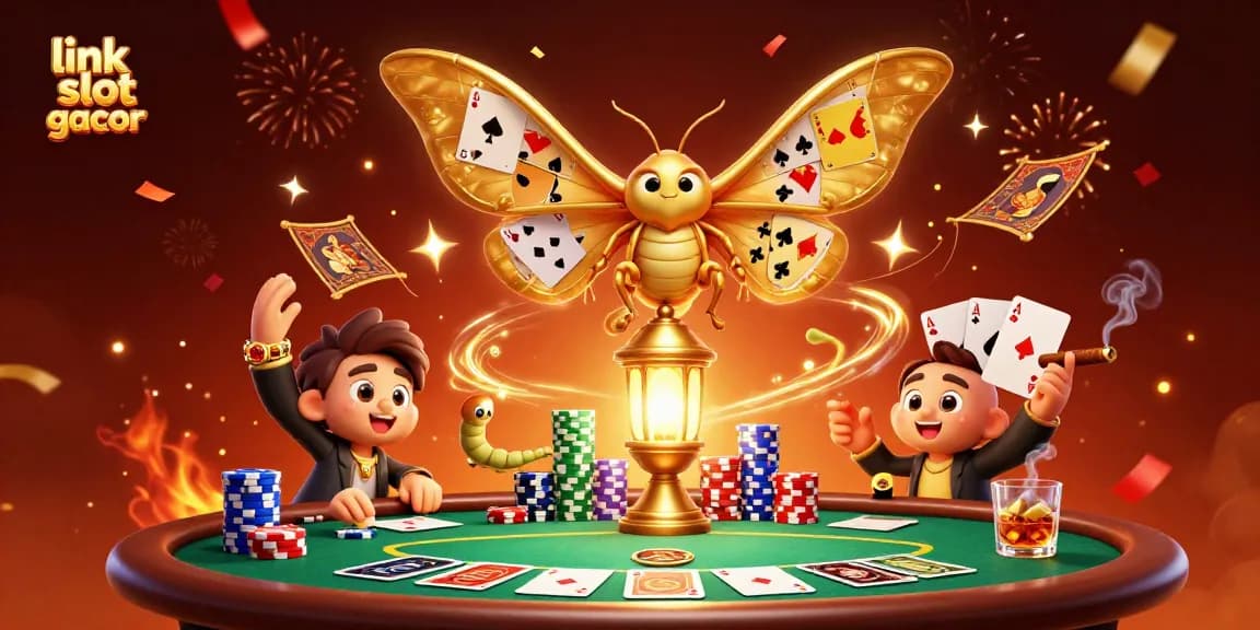 Permainan link slot gacor yang menarik dengan karakter unik dan suasana kasino yang kaya detail.