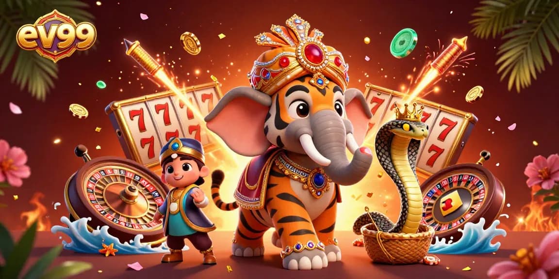 Spin the ev99 slots with festive elements and vibrant casino atmosphere.