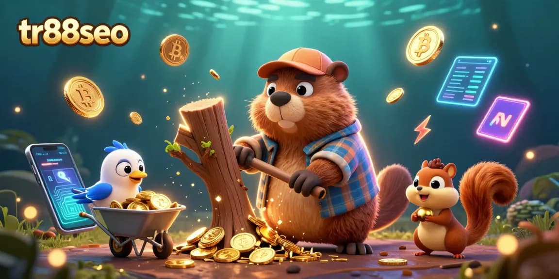 Experience gaming fun with tr88seo's vibrant 3D illustration showcasing a whimsical casino theme.