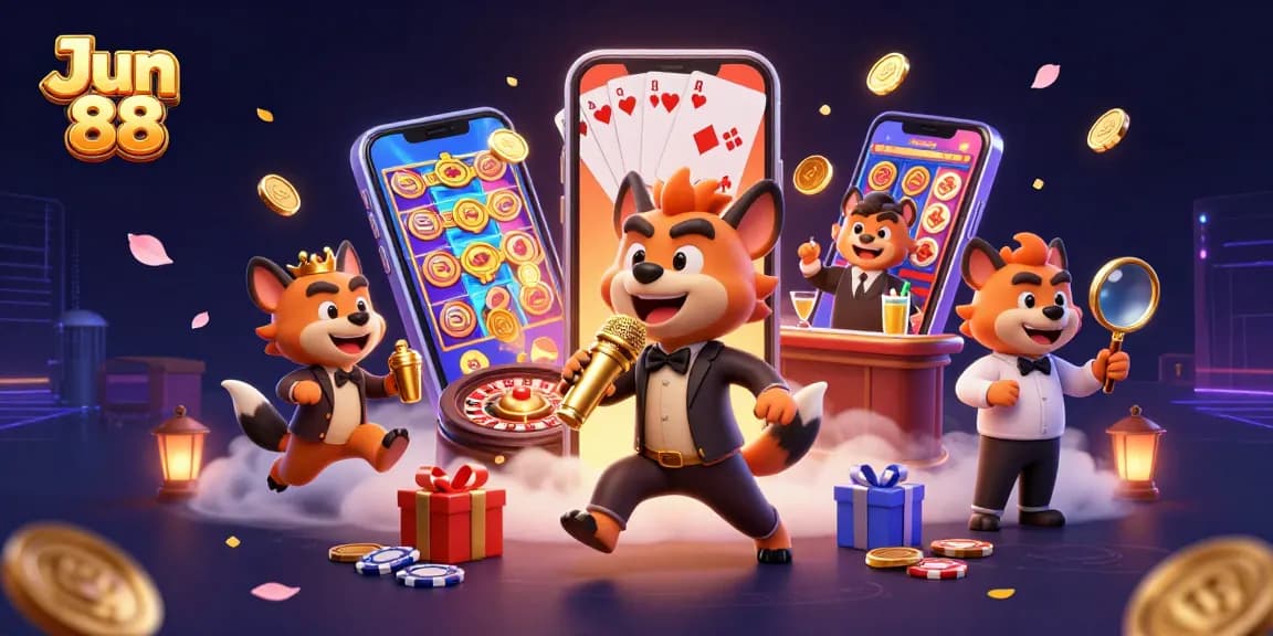 Experience thrilling gameplay and fun at Jun 88's comedy casino club with engaging characters!