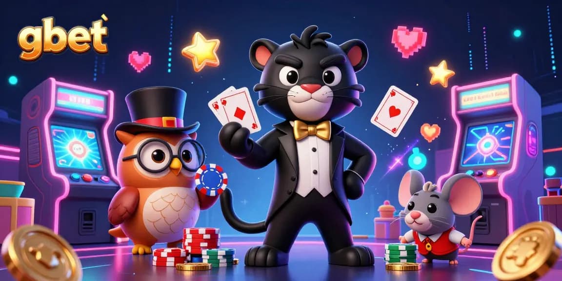 Experience thrilling gameplay at gbet with unique 3D characters, casino elements, and vibrant graphics.
