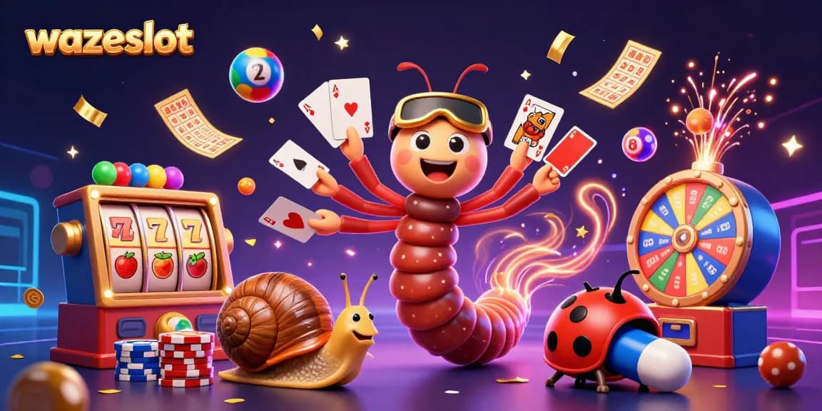 Win big on wazeslot with a dynamic scene of a 3D cartoon dealer and playful characters.