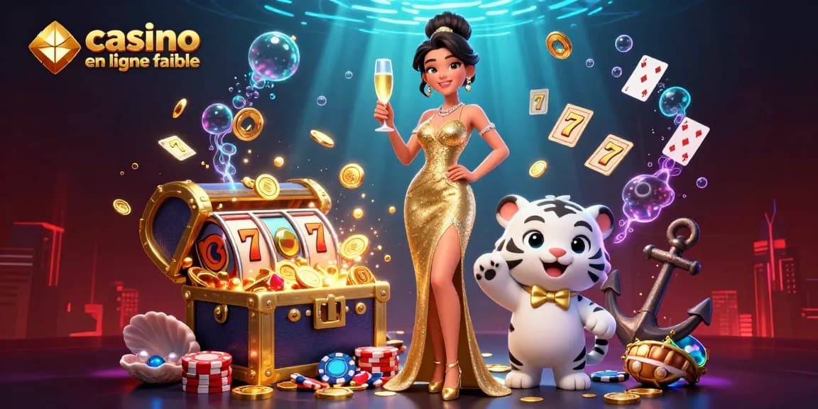 Vivez l'excitation avec la scène luxueuse des "casinos en ligne fiables" d'une femme glamour et d'un tigre chanceux.