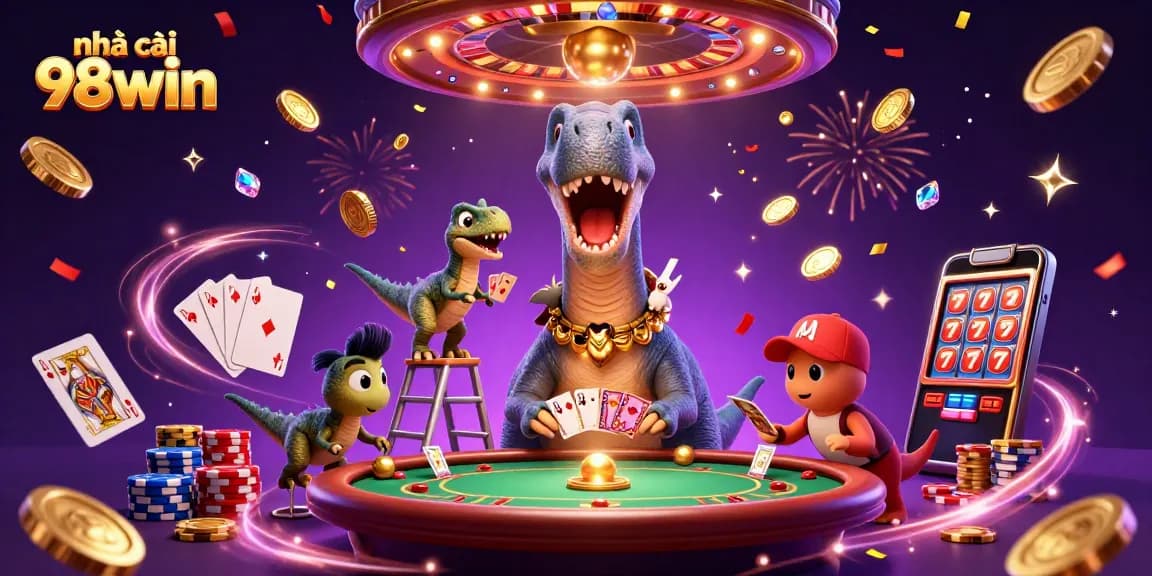 Experience thrilling gameplay with nhà cái 98win, showcasing a vibrant casino scene filled with excitement.