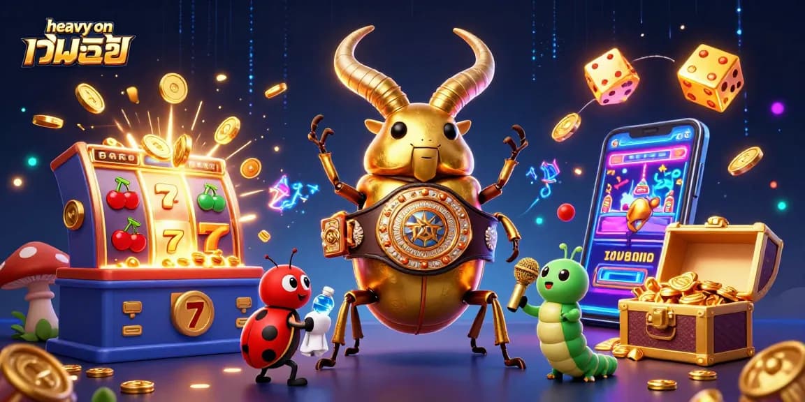 Memenangkan jackpot dalam permainan kasino dengan heavy on เว็บตรง dari makhluk lucu dan simbol keberuntungan.