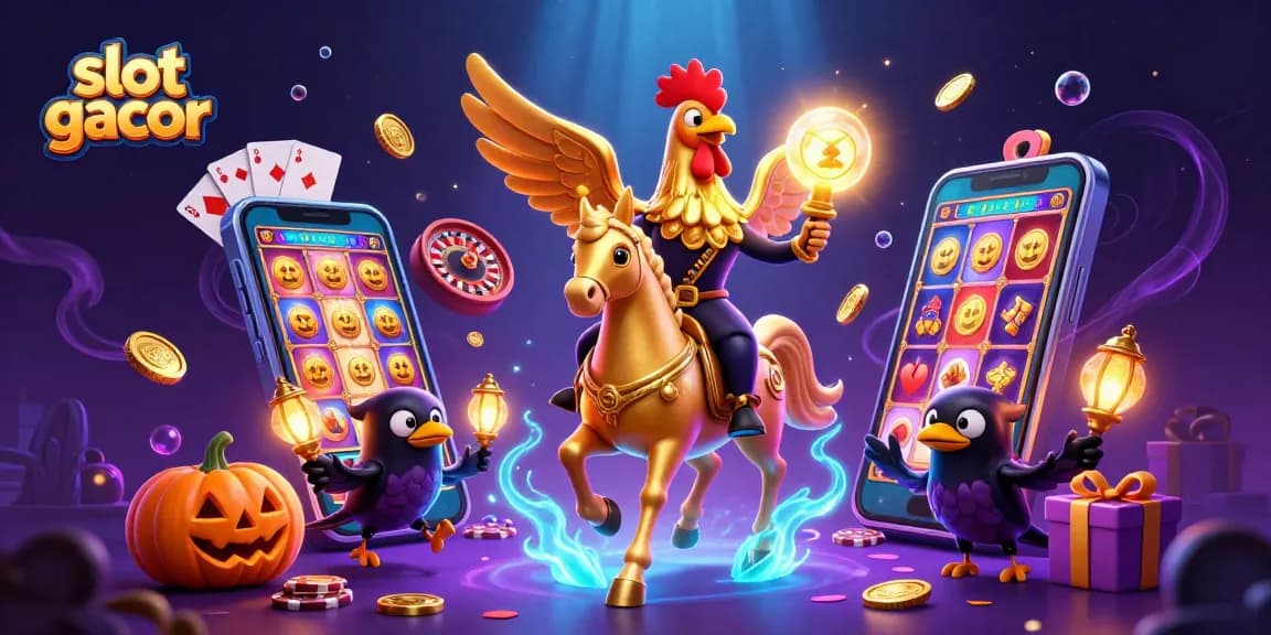 Experience exciting slot gacor gameplay with vibrant characters amidst a magical casino scene.
