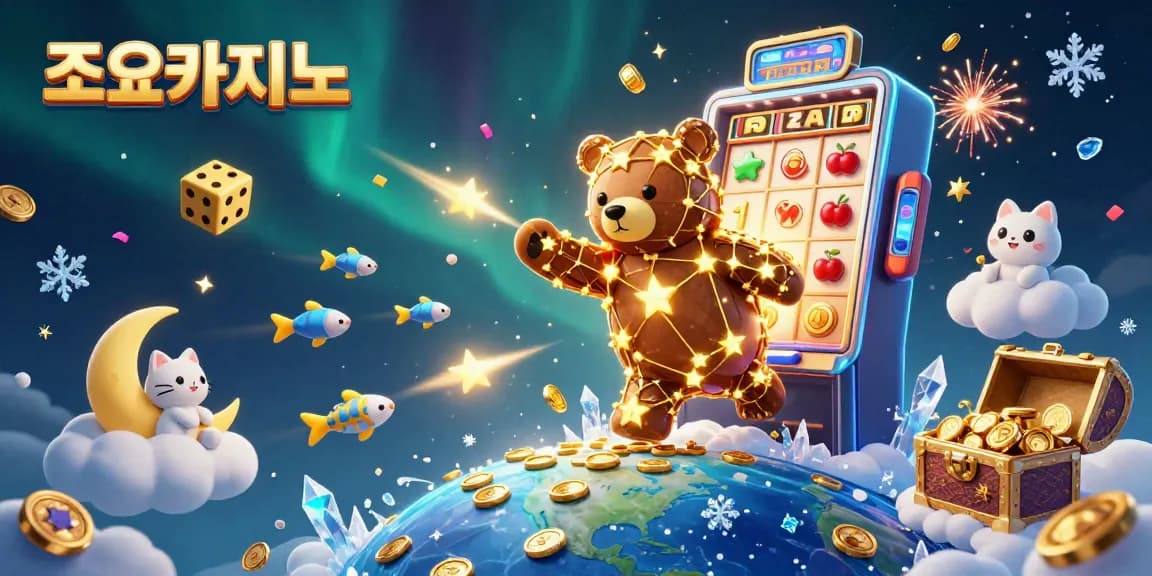 Experience thrilling jackpots at 조이카지노 with vibrant slot machines and animated casino elements.