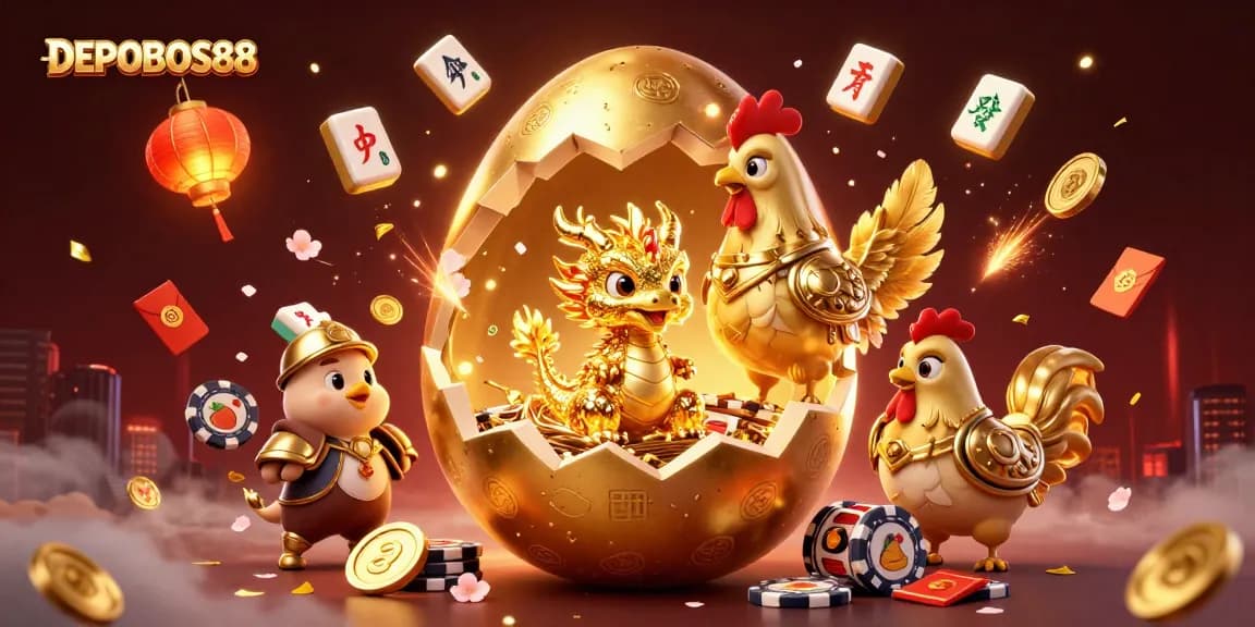 Experience epic winnings with DEPOBOS88 as the golden dragon reveals casino treasures.