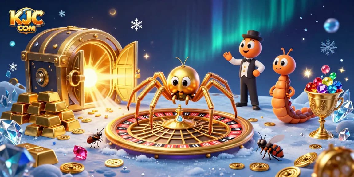 Experience thrilling bets and wins at KJC COM with an engaging 3D casino scene.