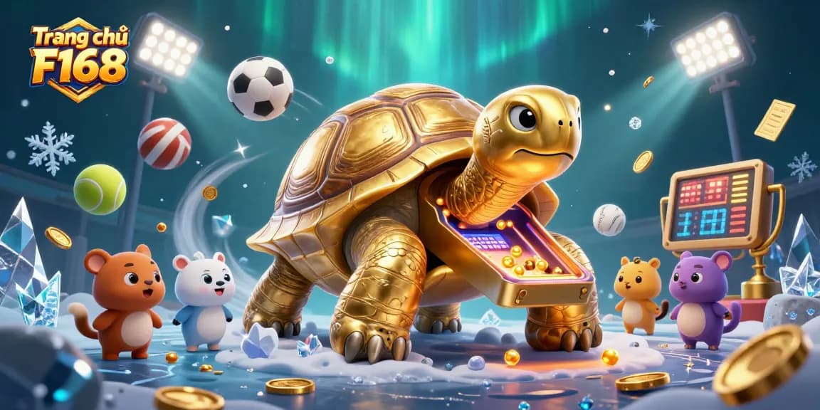 Play exciting games at Trang chủ F168 with dynamic sports balls and vibrant casino elements.