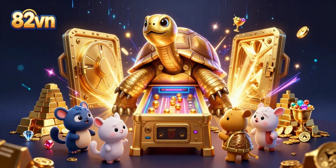 Play exciting games on the vibrant 82vn casino platform with colorful animated scenes.