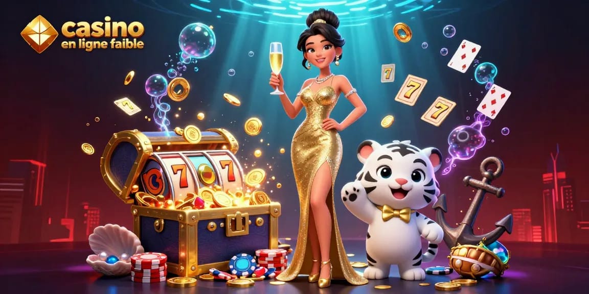 Vivez l'excitation avec la scène luxueuse des "casinos en ligne fiables" d'une femme glamour et d'un tigre chanceux.