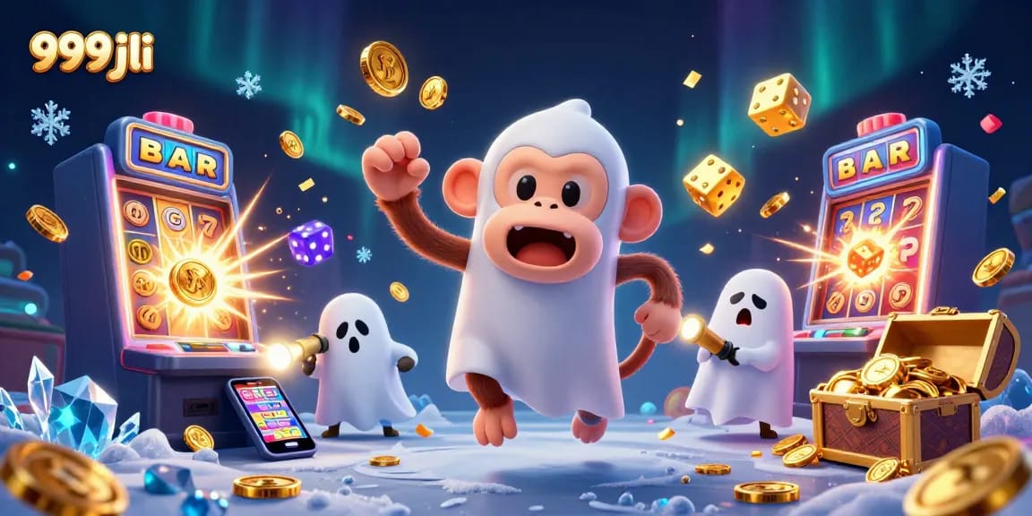 Experience thrilling gameplay in 999 jili's vibrant casino scene with treasures, shining bets, and playful characters.