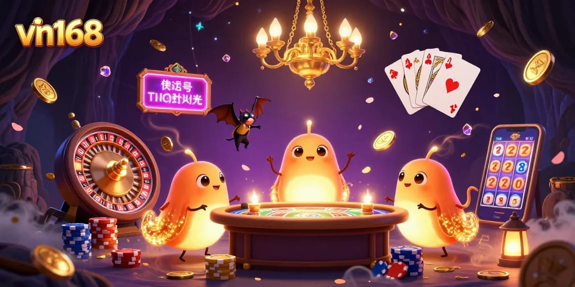 Experience the electrifying atmosphere of vn168 casino with vibrant glowworms and delightful gaming elements.