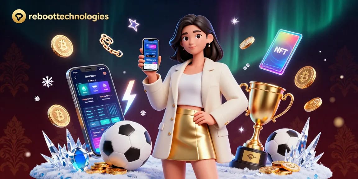 Experience thrilling sports betting with reboottechnologies, featuring a dynamic sports betting app illustration.