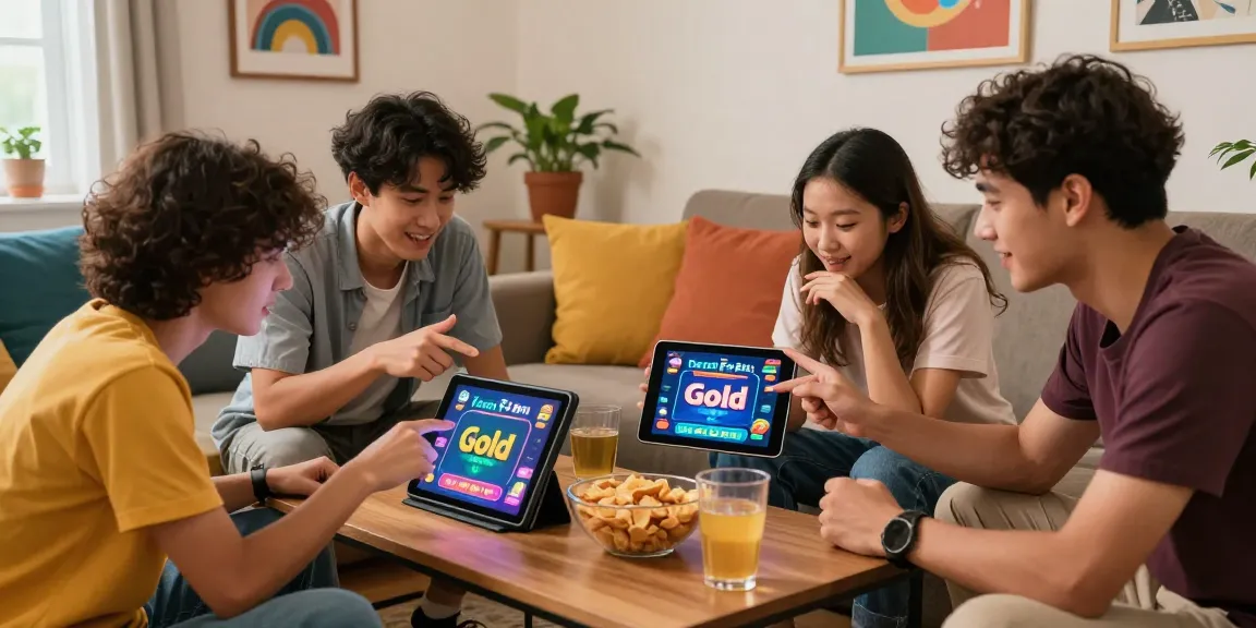 Get started with Teen Patti Gold in a lively game night scene, young adults engaged in fun.