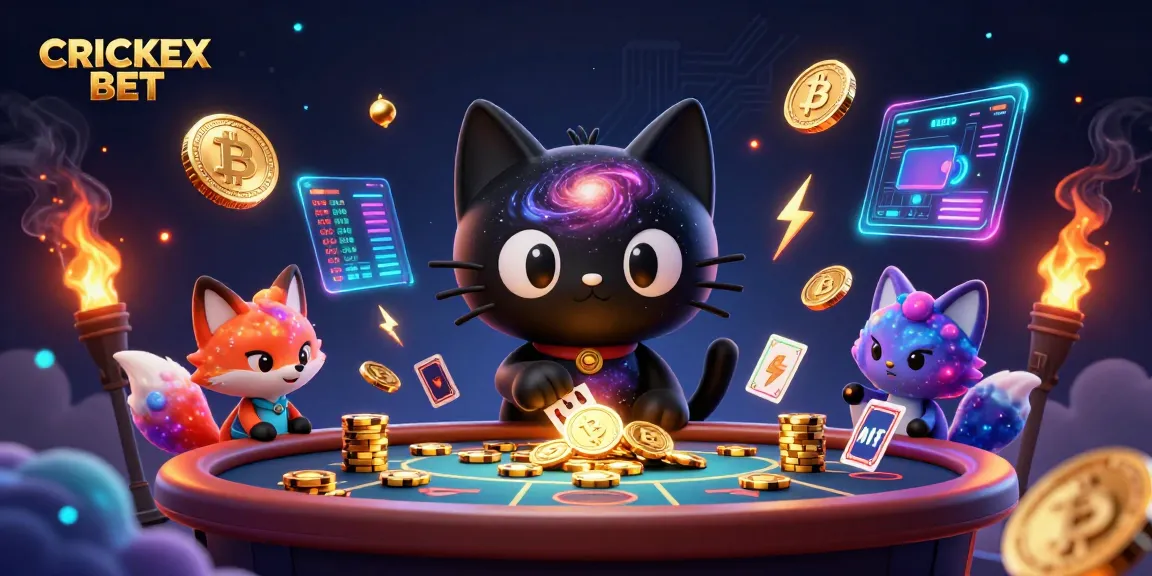 Place your bets with CRICKEX BET at a dynamic cosmic casino scene.