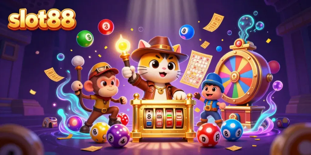 Menangkan permainan slot88 dengan karakter eksplorator mengeksplor artefak kasino emas di kuil.