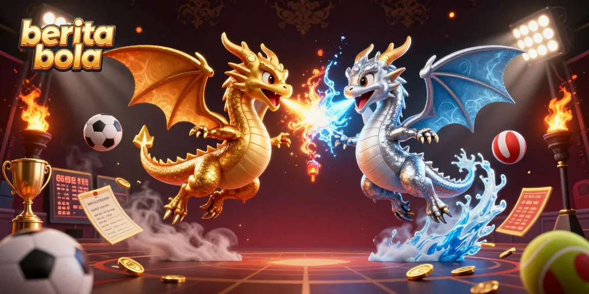 Experience thrilling berita bola action with vibrant 3D dragons and dynamic sports elements in an energetic casino scene.