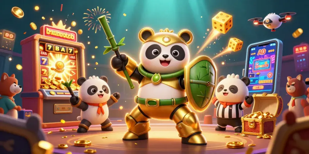 Experience thrilling action with bandungtoto in this dynamic casino-themed 3D illustration, showcasing gameplay excitement.