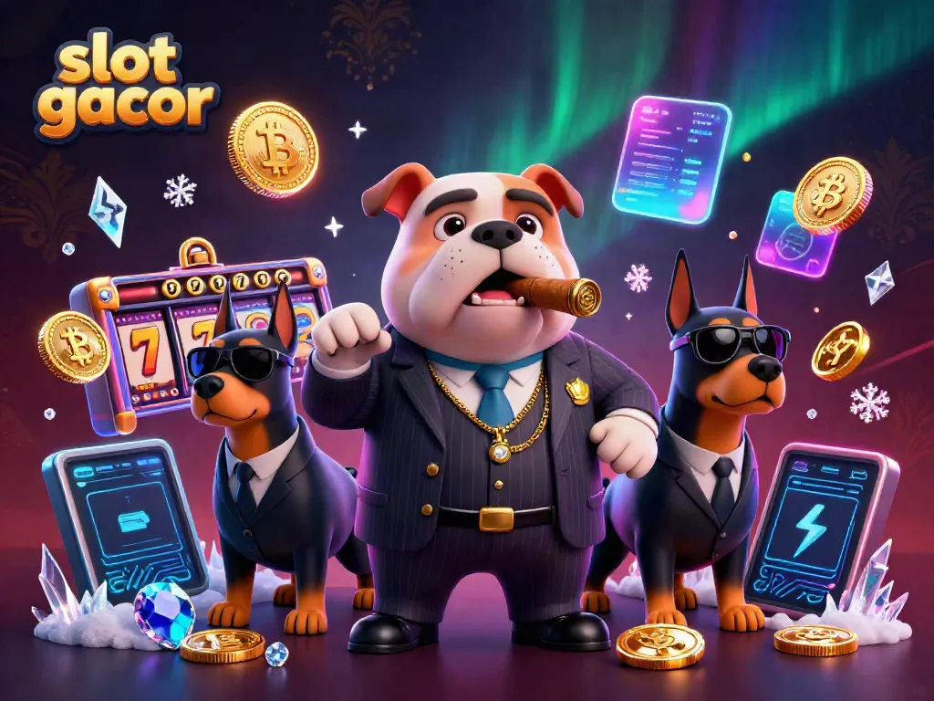 Putaran slot gacor di kasino neon memikat dengan karakter mafia dan penjaga.