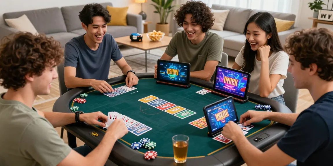 Teen Patti Vegas card game excitement among friends in a cozy setting