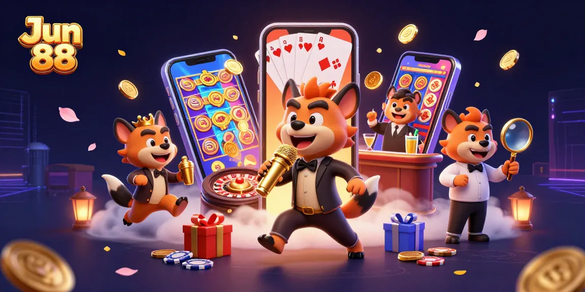 Experience thrilling gameplay and fun at Jun 88's comedy casino club with engaging characters!