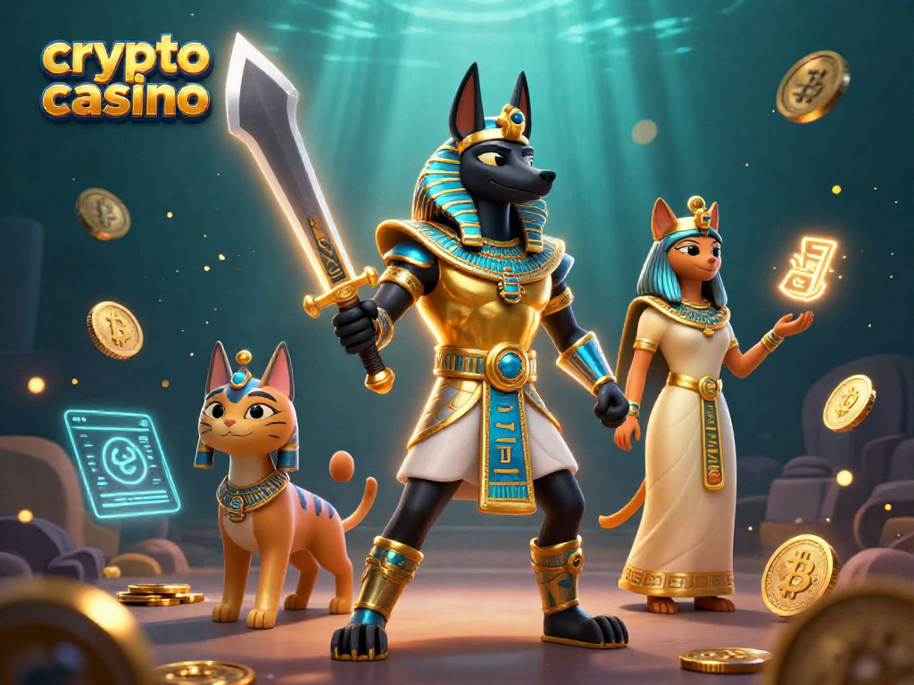 Experience exciting gameplay at this vibrant crypto casino with ancient Egyptian themes and dynamic elements.