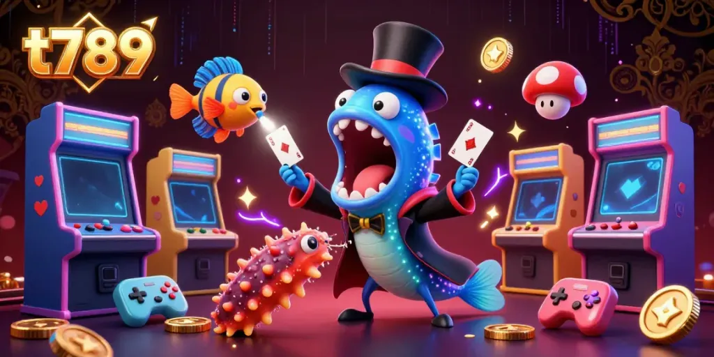 Experience exciting games with t789 in this vibrant underwater casino scene