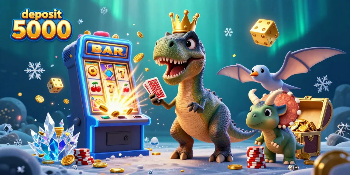 Experience winning excitement with deposit 5000 in this vibrant casino scene full of animations.