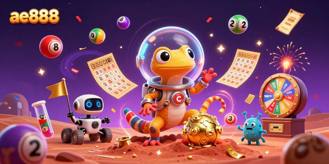 Experience exciting games with ae888 in a vibrant casino scene featuring Martian and alien delights.