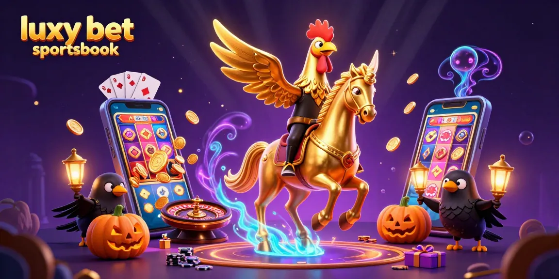 Experience winning action at luxy bet sportsbook with vibrant casino elements and golden characters.