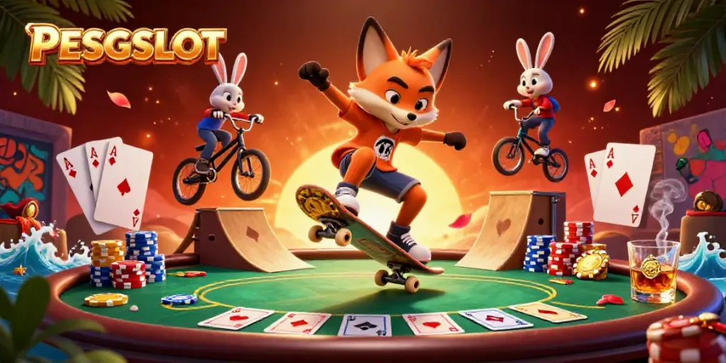 Menghentikan putaran di PESGSLOT dengan tampilan slot yang berwarna-warni dan interaktif.