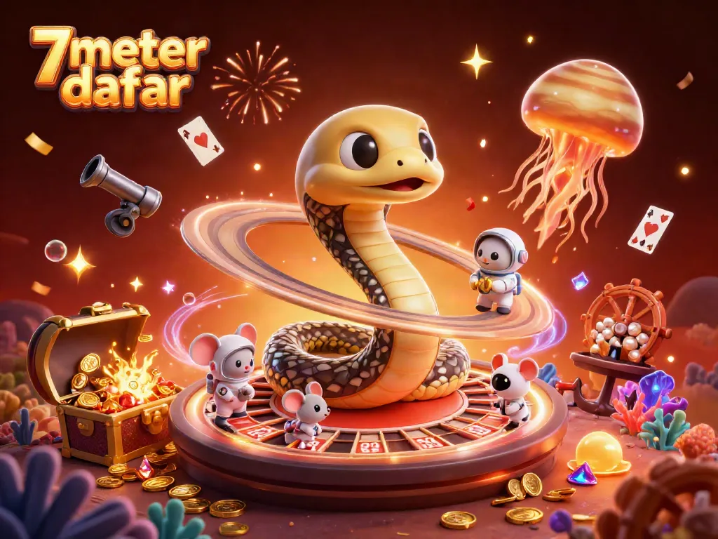 Experience thrilling betting with 7meter daftar in a vibrant, cosmic casino scene filled with excitement.