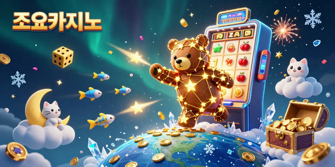 Experience thrilling jackpots at 조이카지노 with vibrant slot machines and animated casino elements.