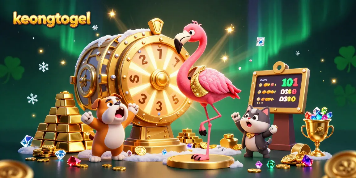 Winning with keongtogel at the exciting prize wheel surrounded by treasure and jewels.