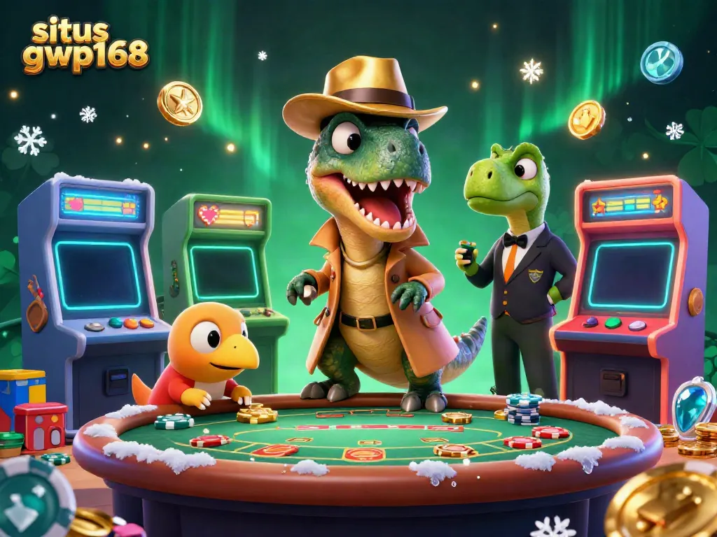 Gambarkan permainan situs gwp168, di mana velociraptor berusaha curang di meja blackjack, diatur dengan elemen permainan kasino.