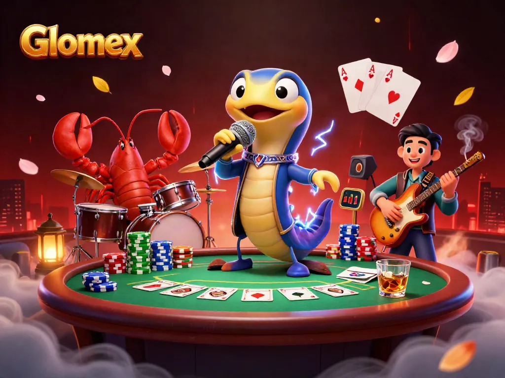 Engage with Glomex's vibrant underwater casino spectacle featuring dynamic characters and rich gaming elements.